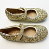 MANNELA DE JUAN GOLD GLITTER PUMPS 12