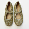 MANNELA DE JUAN GOLD GLITTER PUMPS 12